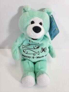 Vintage 1999 Mystical Treasures Pisces Zodiac Bean Bear - LOW SERIAL #00696 NWT